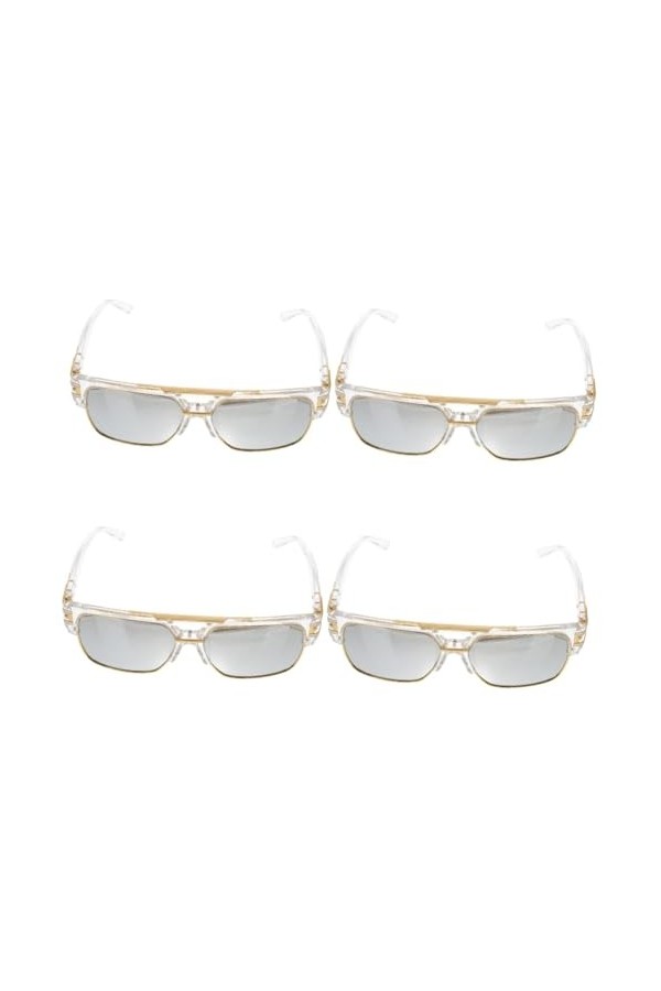 Holibanna 4Pcs Lunettes De Soleil Pour Hommes Lunettes De Soleil Légères Léopard En Métal Grandes Lunettes De Soleil Pour Fem