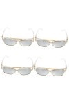 Holibanna 4Pcs Lunettes De Soleil Pour Hommes Lunettes De Soleil Légères Léopard En Métal Grandes Lunettes De Soleil Pour Fem