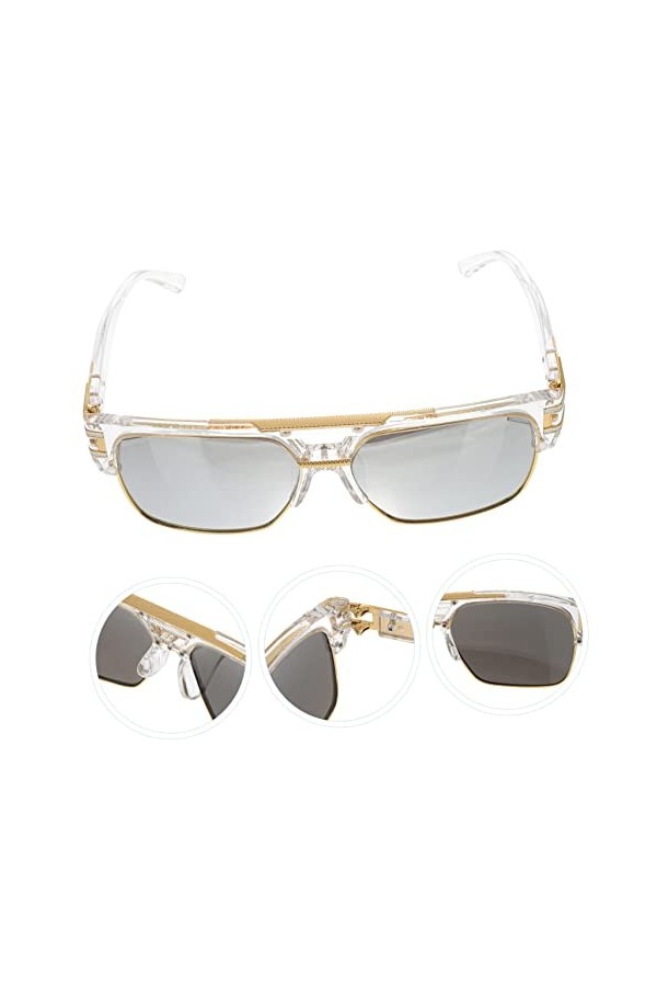 USHOBE 4Pcs Lunettes De Soleil Pour Hommes Lunettes De Soleil De Personnalité Lunettes De Soleil Surdimensionnées Pour Femmes