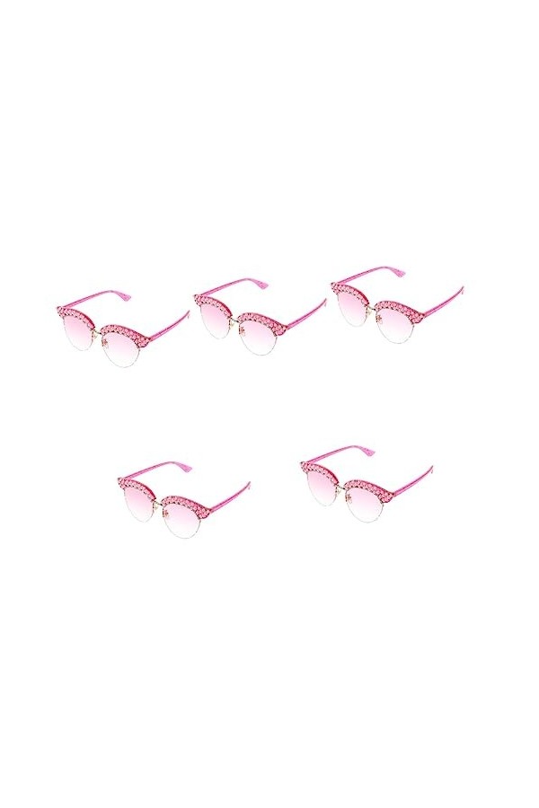 DOITOOL 5 Paires De Lunettes De Soleil Lunettes Sans Monture Strass Lunettes Cristal Lunettes Lunettes De Mode Pour Femmes Lu