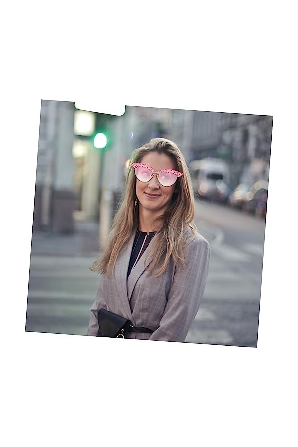 DOITOOL 5 Paires De Lunettes De Soleil Lunettes Sans Monture Strass Lunettes Cristal Lunettes Lunettes De Mode Pour Femmes Lu