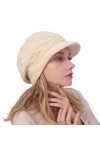 Rayson Bérets Élégance Bonnet pour Femme Chapeau Casquette Tricoté avec Peluche Doux et Respirable Chaleur en Hiver（Violet）