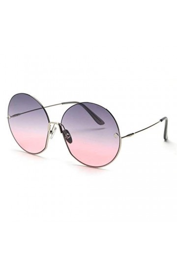 NIUASH Lunettes de Soleil polarisées Vintage Lunettes de Soleil Rondes dégradées Femmes Cadre surdimensionné Demi-Cadre Dames