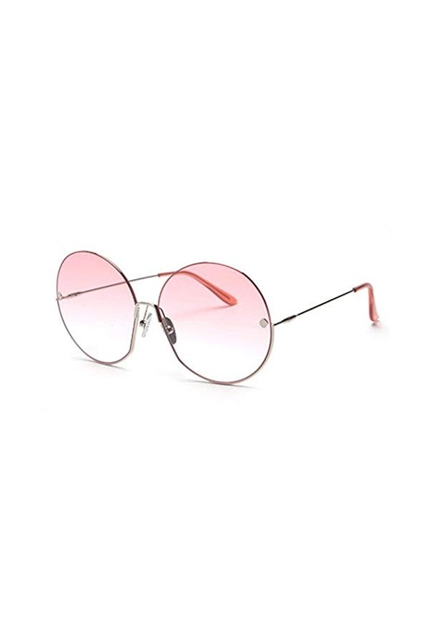 NIUASH Lunettes de Soleil polarisées Vintage Lunettes de Soleil Rondes dégradées Femmes Cadre surdimensionné Demi-Cadre Dames