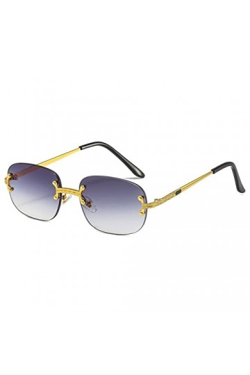 HCHES Lunettes de soleil carrées sans monture femmes hommes voyage vintage punk petites lunettes de soleil colorées nuances, 