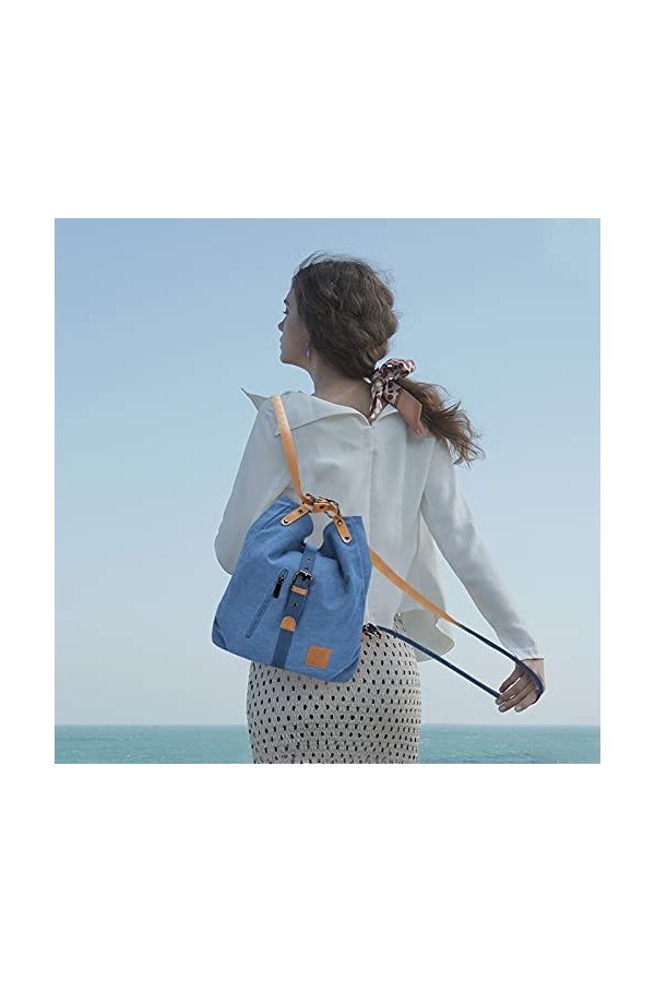 FANDARE Sac à Main Femmes Sac à Bandouliere Sac à Dos Toile Sacs à Main portés Main Femme Grand Sacoche Sacs de Plage Cabas V