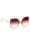 HPIRME Lunettes de soleil Femmes Lunettes de soleil sans monture Gradient Lens Uv400 Lunettes de miroir colorées,1,Taille uni