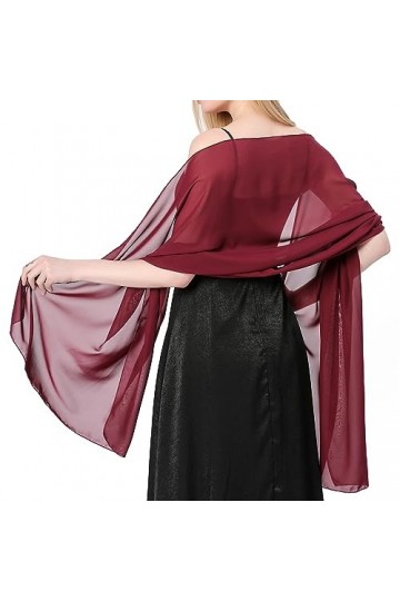 Atigy Châle Femme Mariage Étoles en Mousseline pour Robe de Soirée Élégante Châle Écharpe Foulard pour Cérémonies Fêtes Demoi