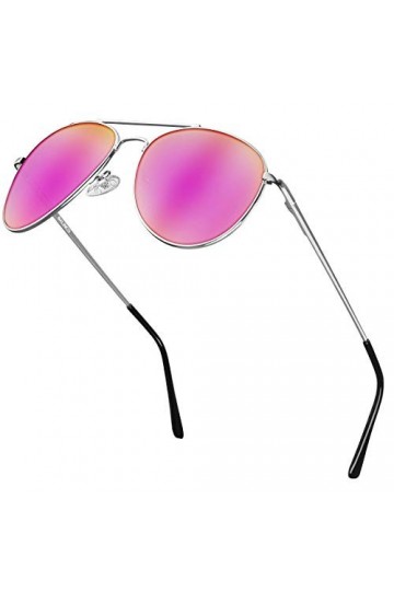 Balinco Lunettes daviateur avec monture argentée - pour femmes & hommes - avec protection UV et verres polarisés - dans le s