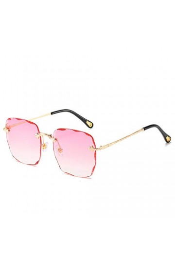 QINGZHOU Lunettes de Soleil,Lunettes de soleil à la mode pour femmes Lunettes de soleil de couleur dégradé carrées sans montu