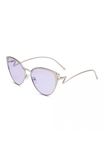 QINGZHOU Lunettes de Soleil,Lunettes de soleil mode oeil de chat pour femme Lunettes de soleil en feuille docéan en métal Lu