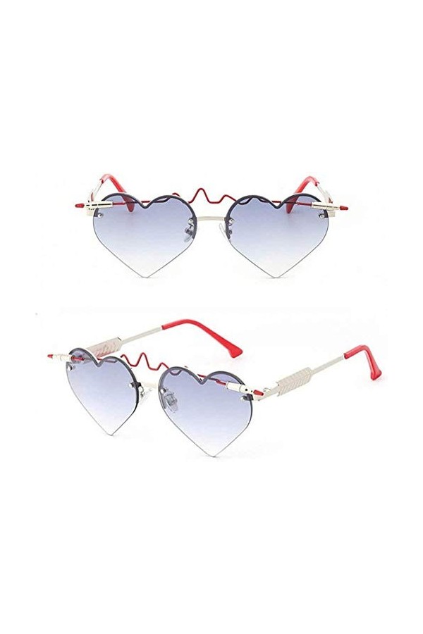 NIUASH Lunettes de Soleil polarisées Unisexe flèche Gothique Lunettes de Soleil Mode Femmes Unique Balle en Forme de Coeur Lu