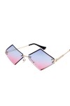 QINGZHOU Lunettes de soleil, lunettes femme élégante visage rond lunettes de soleil à la mode personnalité mode coupe diamant