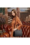 FANDARE Sacoche Ordinateur Portable Grande Sac à Main Femme Imperméable Sac à Bandouliere PU Cuir Sac Porté Epaule Sac Messag