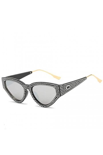 QINGZHOU Lunettes De Soleil,Lunettes De Soleil Œil De Chat Imitation Diamants Lunettes De Soleil Lunettes Personnalisées Femm