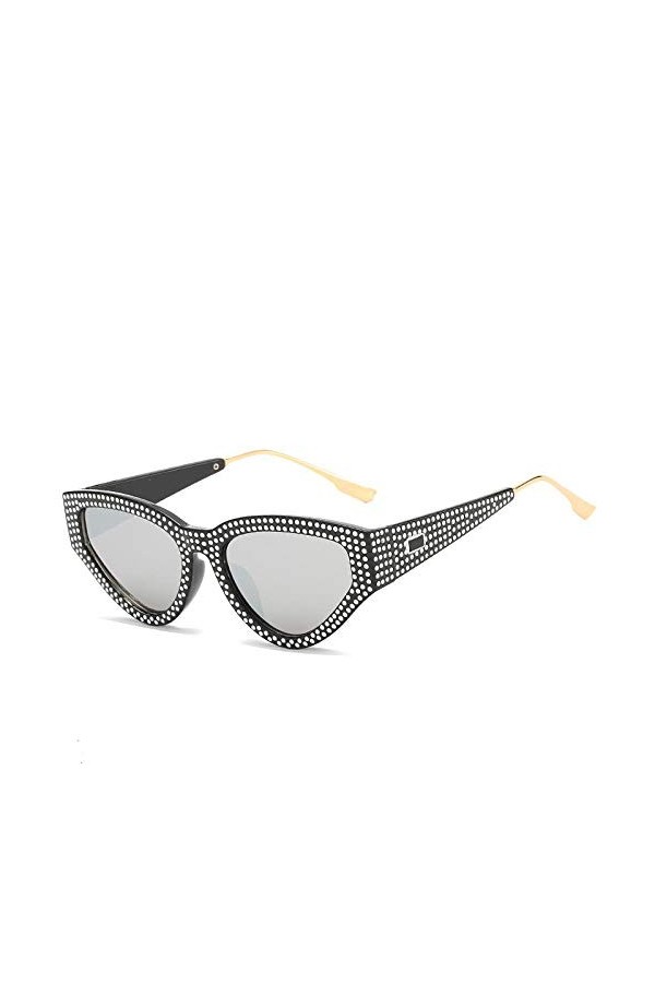 QINGZHOU Lunettes De Soleil,Lunettes De Soleil Œil De Chat Imitation Diamants Lunettes De Soleil Lunettes Personnalisées Femm