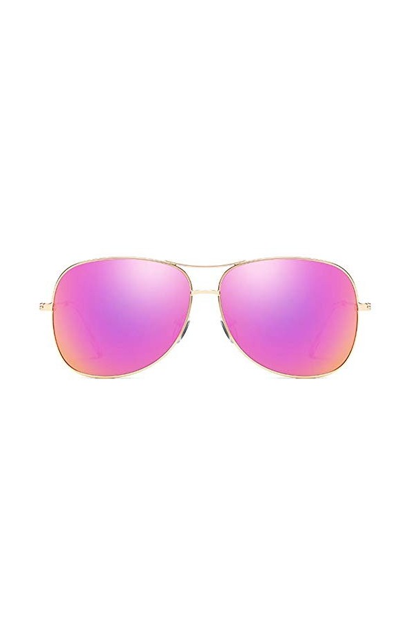 Raxinbang Lunettes de Soleil Mode Sauvage Nouvelle Matière Métallique Lunettes De Soleil Colorées Monture dor Cadre Vert/Ros