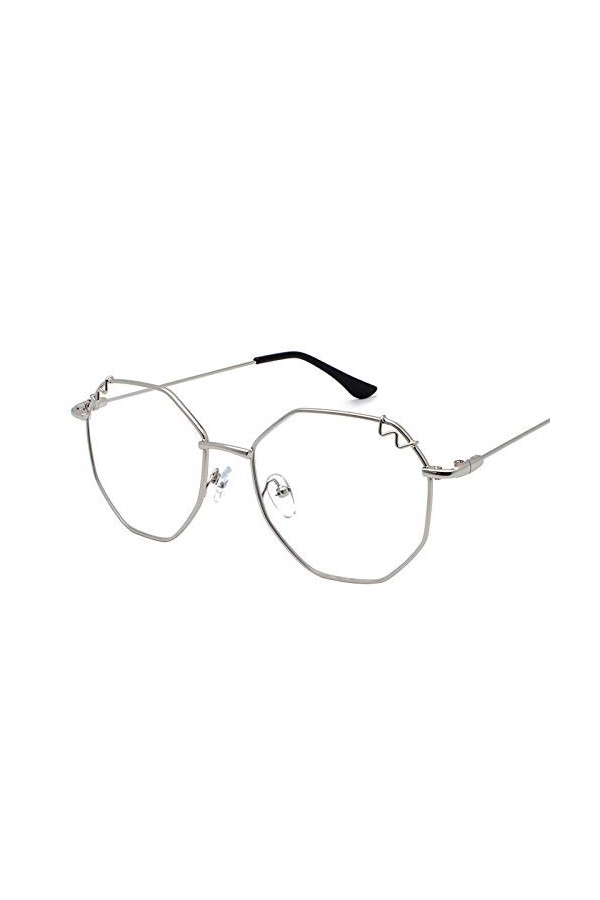 QINGZHOU Lunettes De Soleil,Lunettes De Soleil À La Mode En Métal Grand Cadre Lunettes De Soleil Tendance Hommes Et Femmes, C