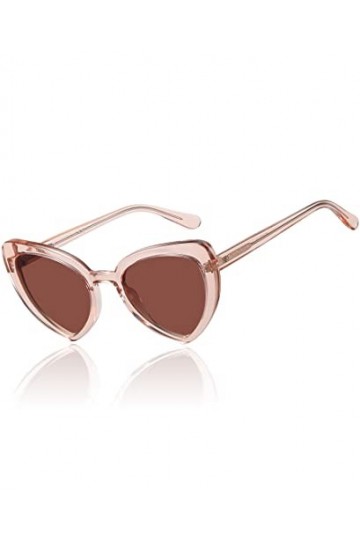 DUCO Lunettes de soleil polarisées tendance cœur pour femmes Lunettes de soleil fines Yeux de chat Lunettes de soleil vintage