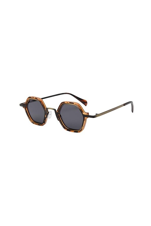 HPIRME lunettes de soleil polarisées de style rétro pour hommes uv400 polygone mâle punk dames lunettes de soleil femmes vint