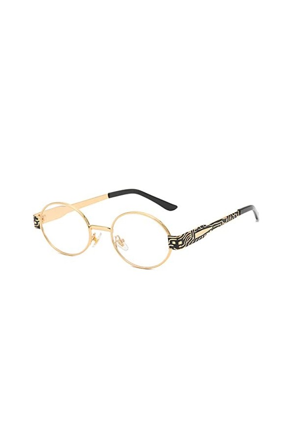 HCHES Lunettes de soleil ovales rétro pour hommes, lunettes de soleil vintage pour femmes, 8, taille unique