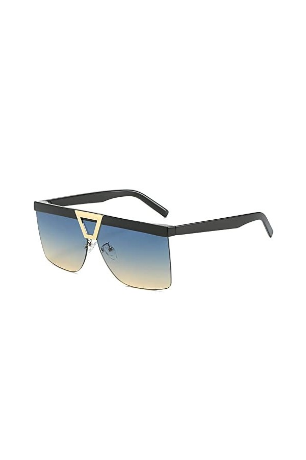 HPIRME Pour les femmes surdimensionnées hommes dégradé plat conduite lunettes de soleil Vintage une pièce sans monture carré 