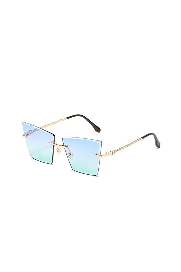 NEWCES Lunettes de Soleil Mode Femme étrange œil de Chat sans Cadre Color : G 