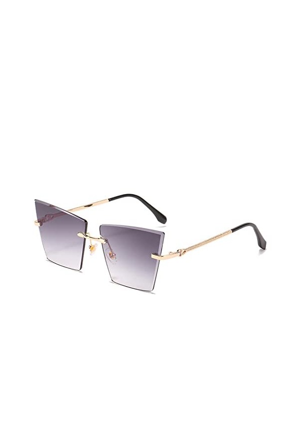 NEWCES Lunettes de Soleil Mode Femme étrange œil de Chat sans Cadre Color : G 