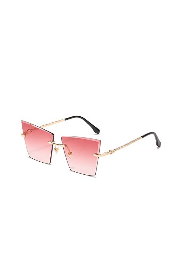 NEWCES Lunettes de Soleil Mode Femme étrange œil de Chat sans Cadre Color : G 