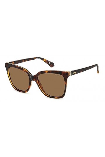 Polaroid Lunettes de Soleil PLD 4155/S/X 086 55/17/145 Femme Sunglasses, 086/SP Havana, 55 Unisex