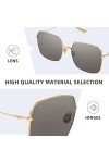 isheep Lunettes de soleil pour hommes et femmes - Monture métallique classique, protection Anti-UV, adaptées à la conduite, c