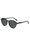 Carfia lunettes de Soleil Sport Polarisées pour Homme avec Monture Ronde Noire, UV Protection et Verres Gris