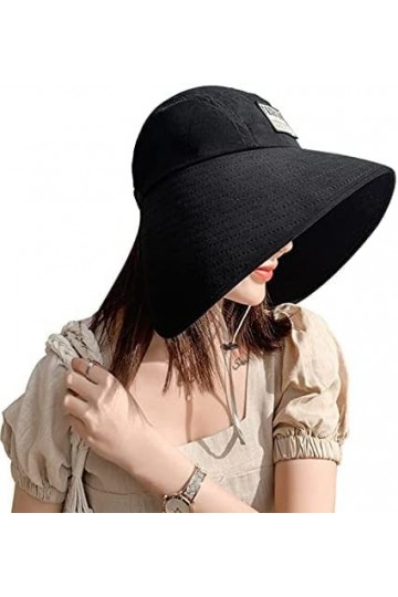 Chapeau de Soleile Femme Chapeau d’Eté Large Borde Respirante Casquette de Visière Protection Viasge et Cou Protection Solair