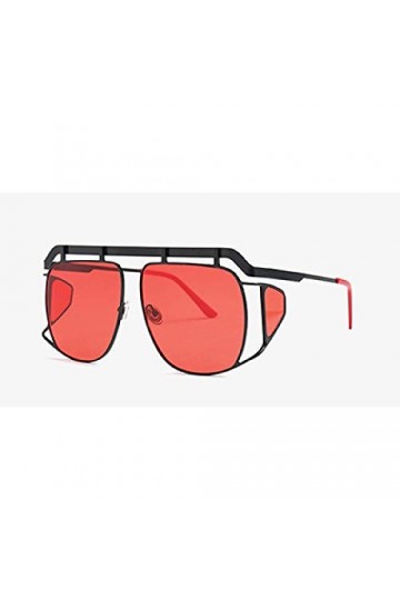 ZYIZEE Lunettes de Soleil Femmes Lunettes de Soleil irrégulières Mode Grand Cadre en métal Lunettes surdimensionnées Homme Fe