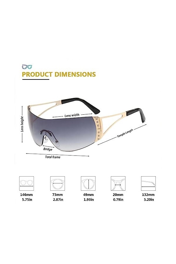 MUTYNE Lunettes de soleil une pièce sans monture femmes Vintage Steampunk lunettes de soleil femmes nuances lunettes lunettes