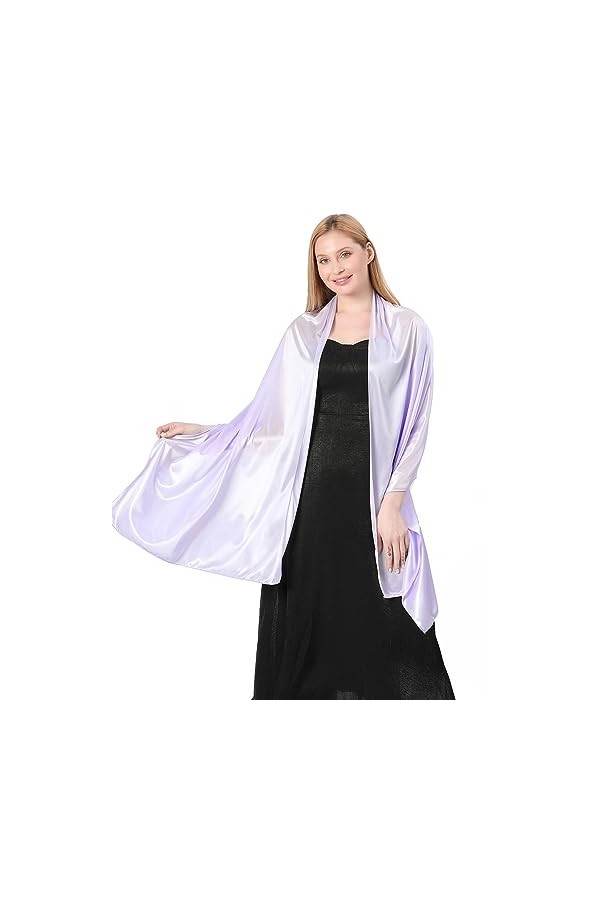 Atigy Satin Chale Mariage Echarpes et Foulards pour Robe de Soirée Élégant Etole Châle Mariage pour Femme Vert 