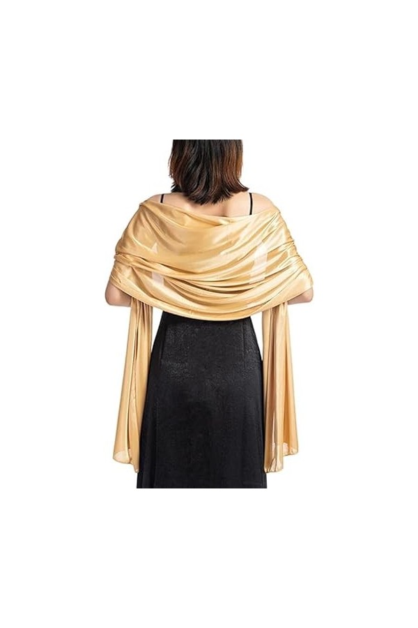 Atigy Satin Chale Mariage Echarpes et Foulards pour Robe de Soirée Élégant Etole Châle Mariage pour Femme Vert 