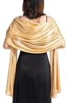 Atigy Satin Chale Mariage Echarpes et Foulards pour Robe de Soirée Élégant Etole Châle Mariage pour Femme Vert 