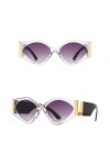 HCHES Mode Carré Femmes Lunettes De Soleil Designer De Luxe Noir Dégradé Lentille Surdimensionné Lunettes De Soleil Femme Gra
