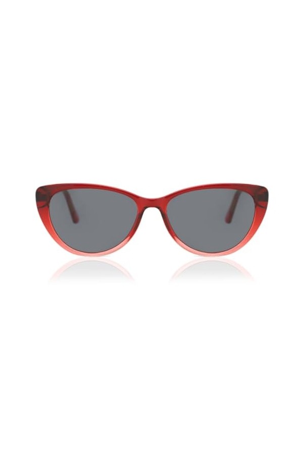 SmartBuy Collection Merijean/S SS-CP138B Lunettes de soleil à bord complet pour femme Motif œil de chat Transparent Rouge, Tr