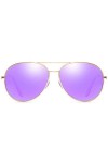 Lunettes De Soleil Lunettes De Soleil Lunettes De Soleil Classiques En Métal Cadre Doré Violet/Rose/Violet Rose Lentille Homm
