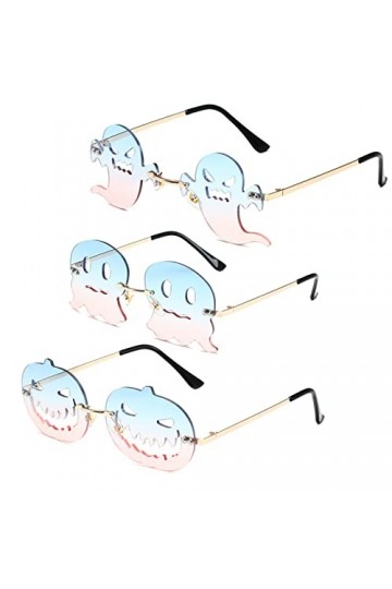 TIYETA 3 Pièces Lunettes sans Monture Irrégulières Lunettes Fantôme Drôle Pieuvre Citrouille Lunettes De Soleil pour Femmes H