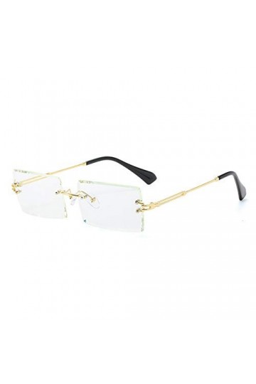 Mode Populaire Rectangle Sans Monture Lunettes De Soleil Femmes Hommes Nuances Alliage Lunettes UV400,3,Chine