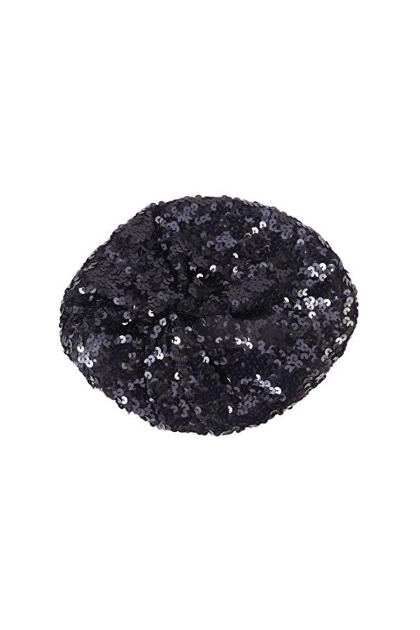 Tendycoco Béret à paillettes pour femme - Noir -