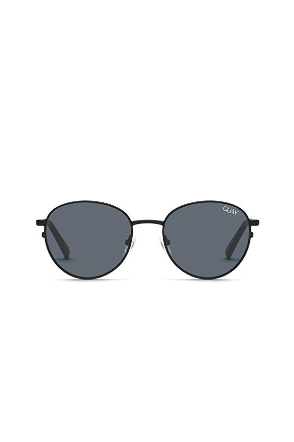 Quay Australia CRAZY LOVE Womens Sunglasses Classic Round - Black/Smoke