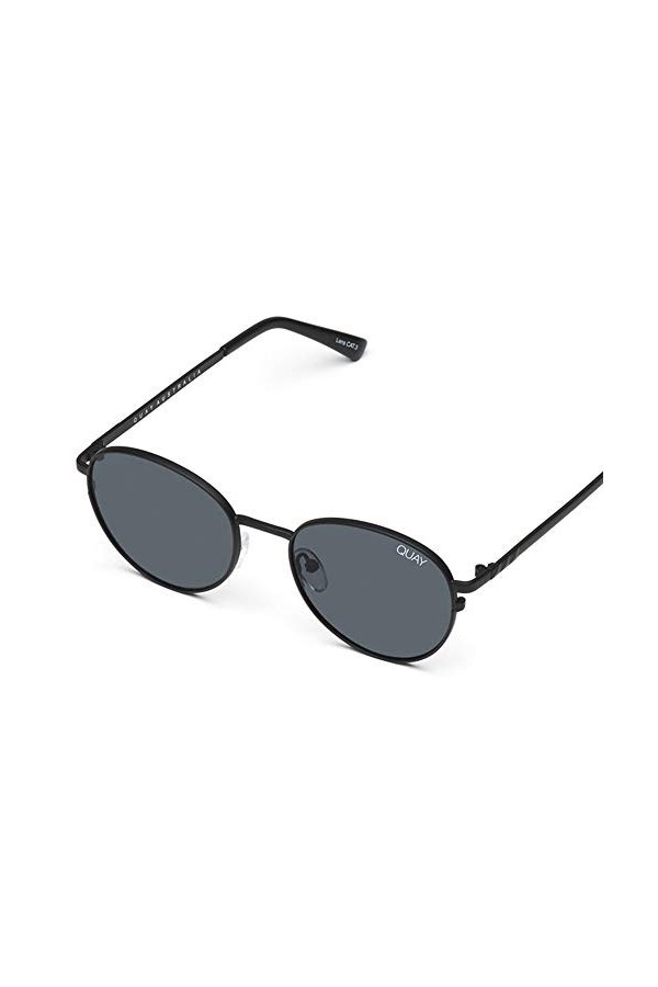 Quay Australia CRAZY LOVE Womens Sunglasses Classic Round - Black/Smoke