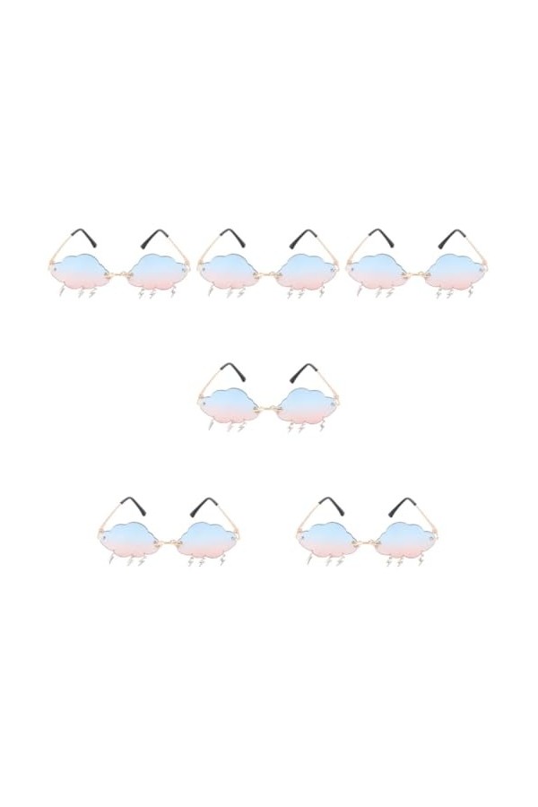 Abaodam 6 Paires Lunettes De Soleil Nuage Des Lunettes De Soleil Lunettes De Soleil De Noël Femmes Lunettes Disco Femme Il Pl