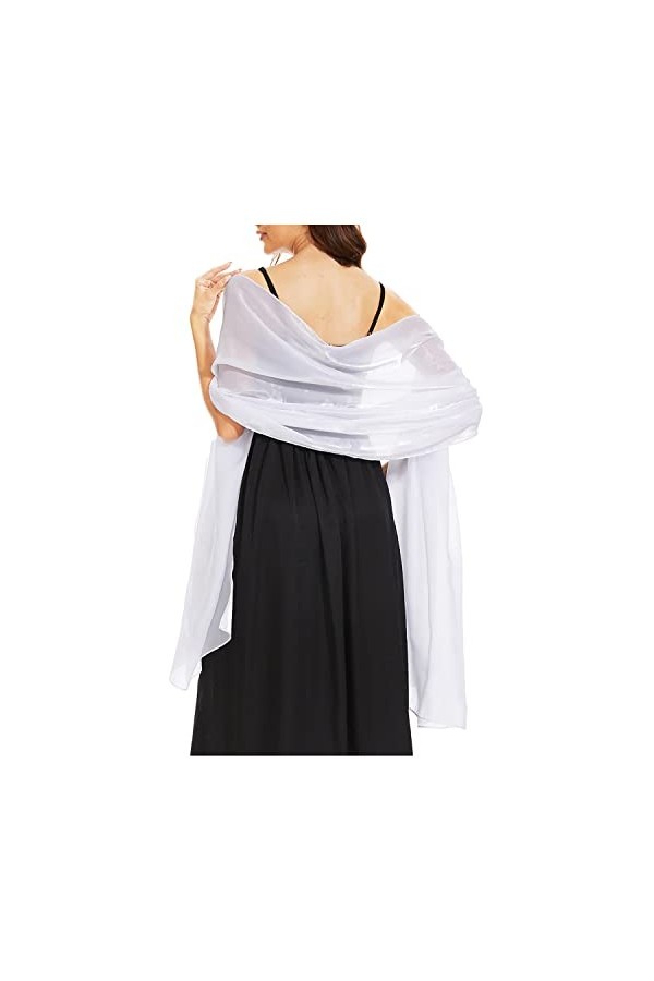 Étole en Satin Châle de Mariée Elégante Wrap Foulard Écharpe en Satin Mariage Cocktail Soirée Cérémonies Fêtes pour Cadeau Fê