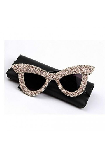 PAIHUIART Lunettes De Soleil Femme Lunettes De Soleil Homme Polarisées Lunettes De Soleil Femme Luxe Strass Oeil De Chat Lune