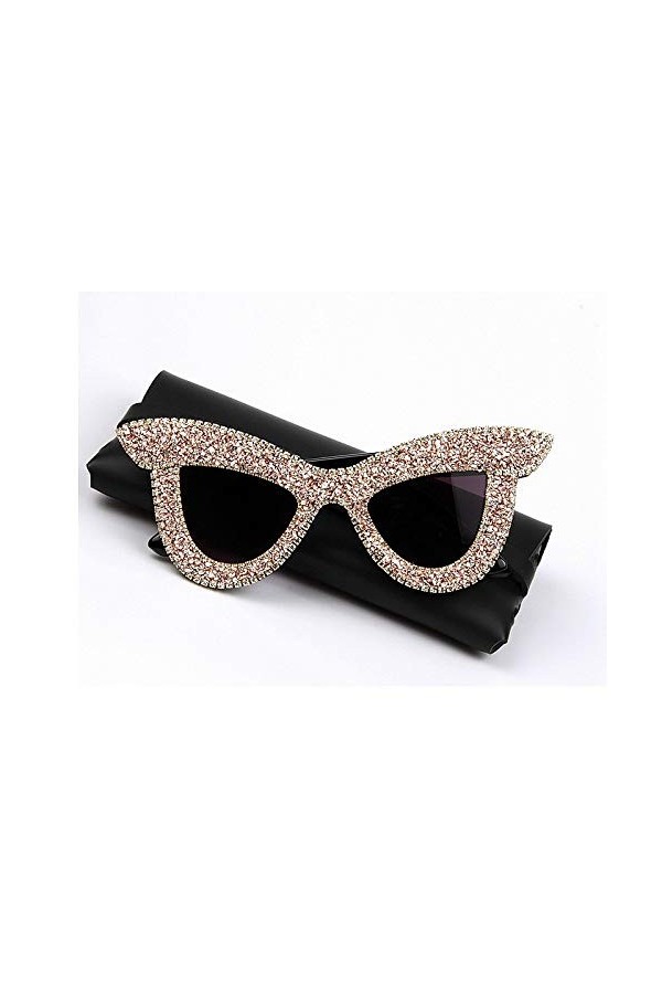 PAIHUIART Lunettes De Soleil Femme Lunettes De Soleil Homme Polarisées Lunettes De Soleil Femme Luxe Strass Oeil De Chat Lune